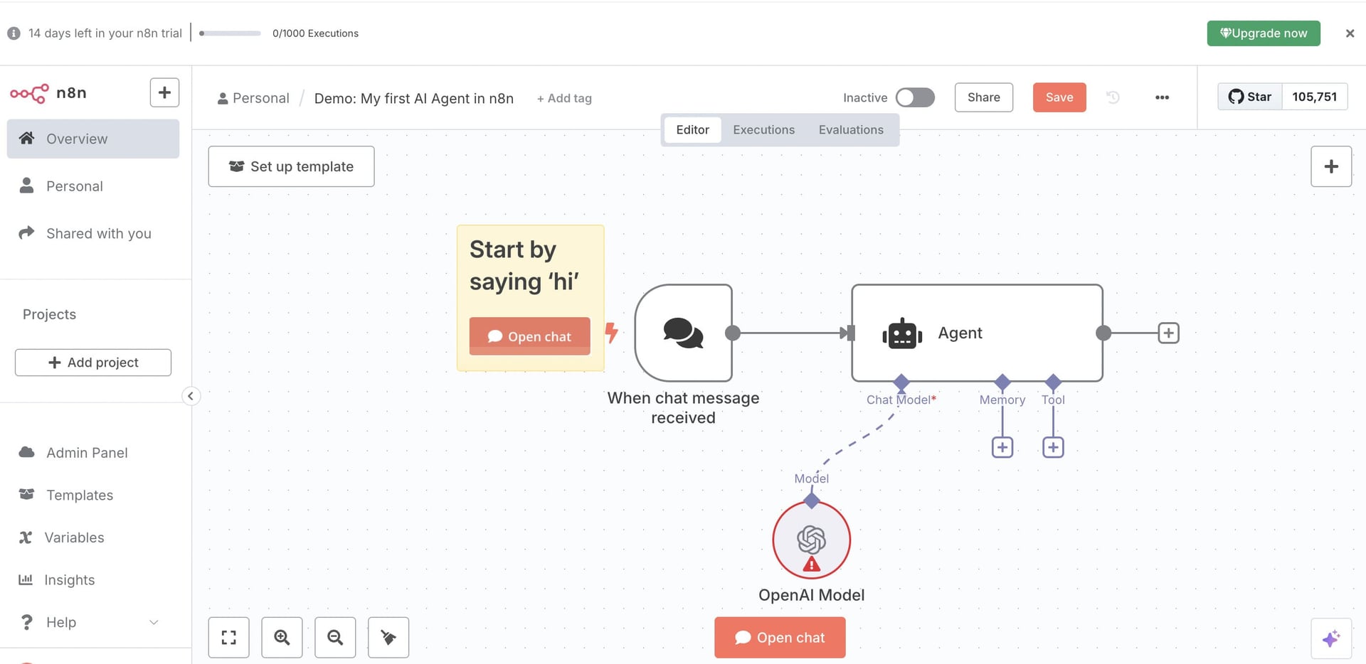Конструктор ИИ-агентов — n8n