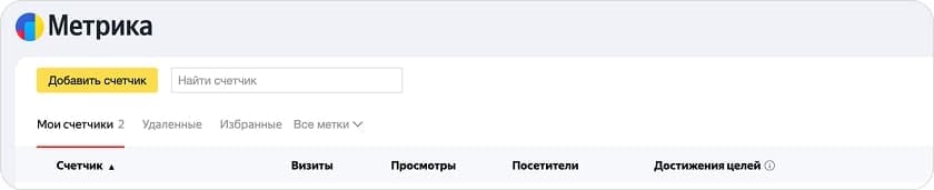 Жёлтая кнопка «Добавить счётчик» в списке счётчиков