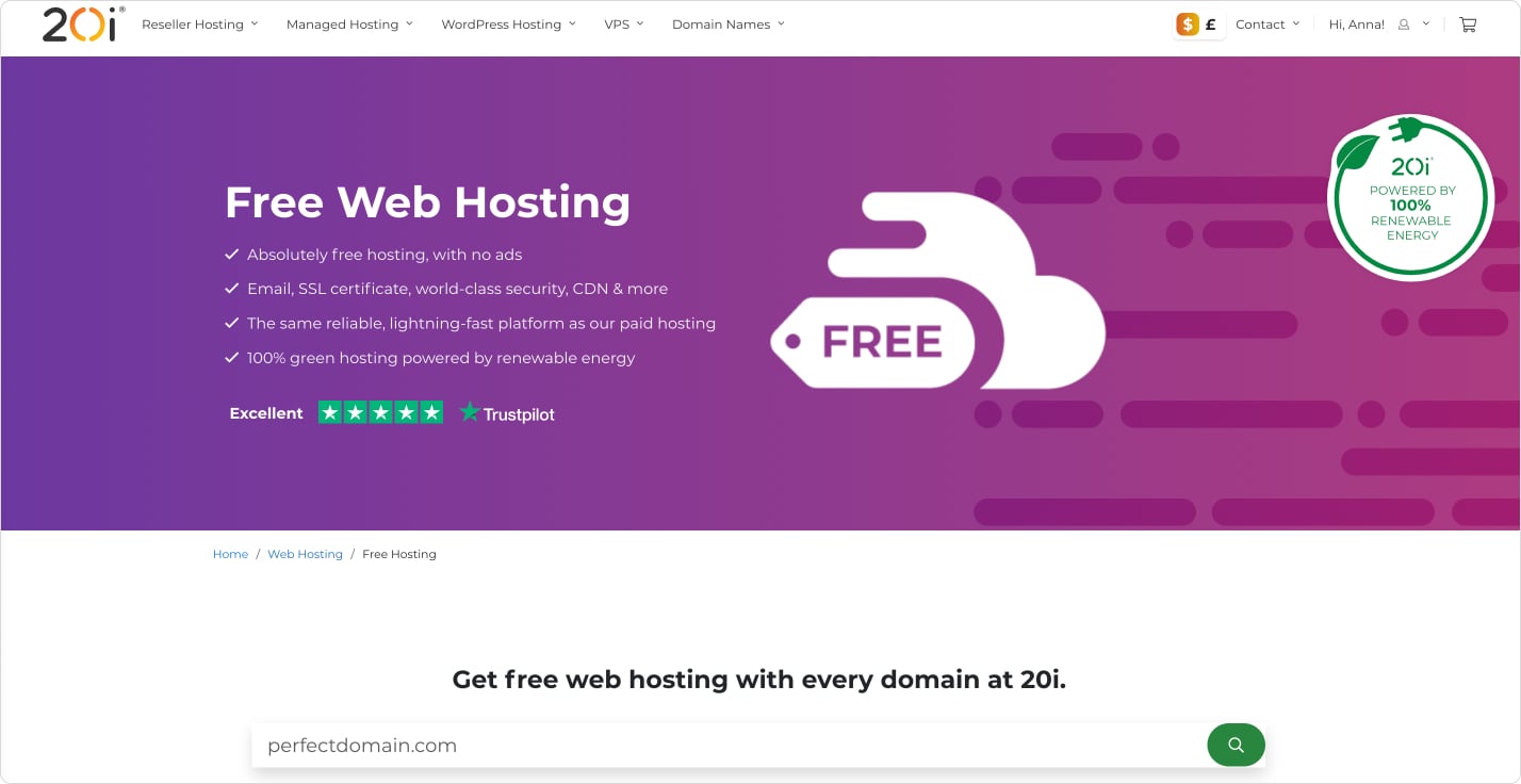 Бесплатный хостинг при покупке домена