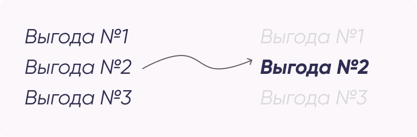 Выделить важную выгоду