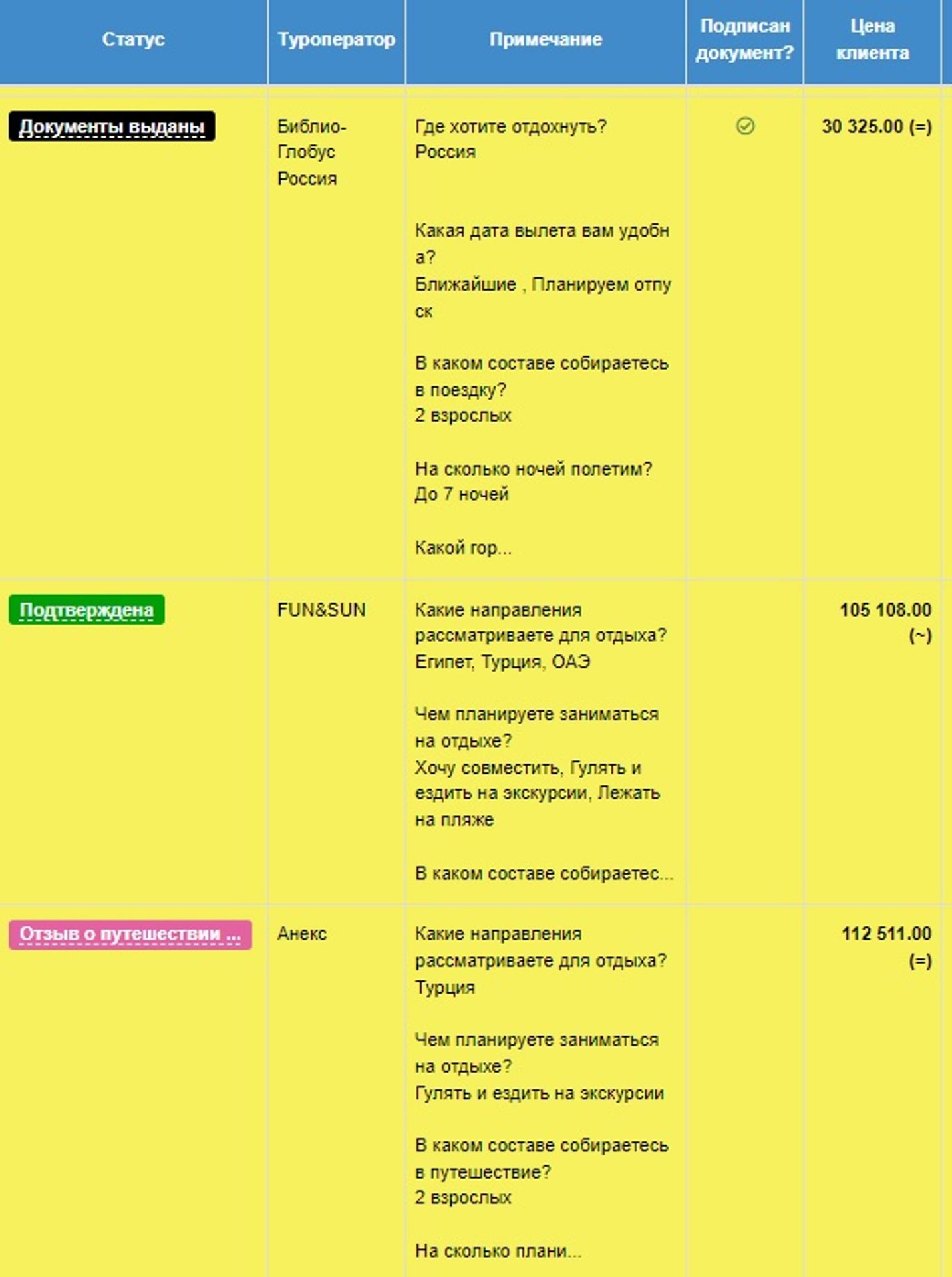 Система храни ответы пользователей с квиза. Прямая интеграция