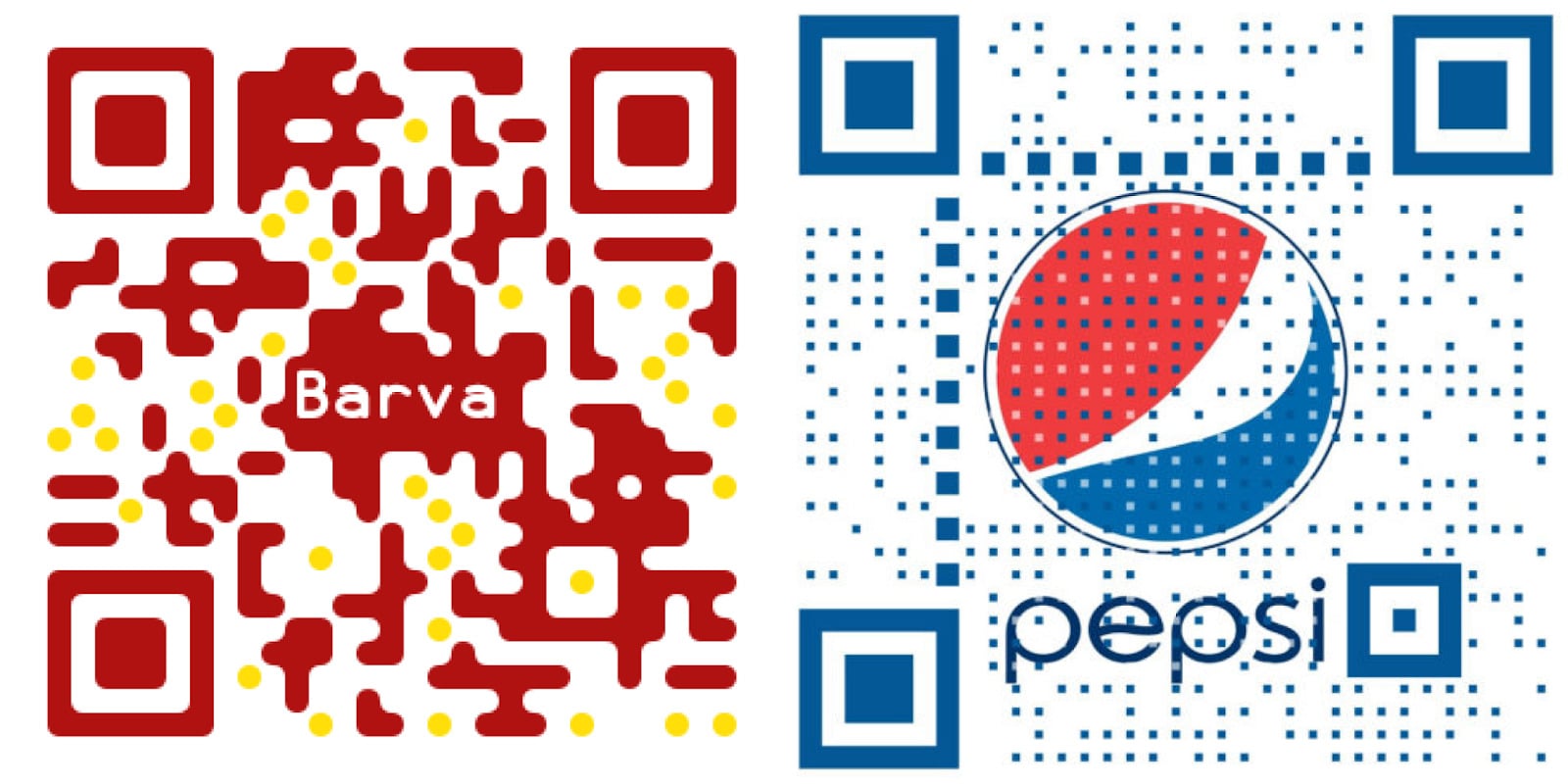 Варианты разного дизайна куаркодов