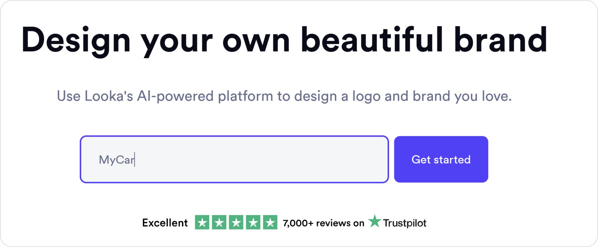 Первый шаг по созданию логотипа на Looka
