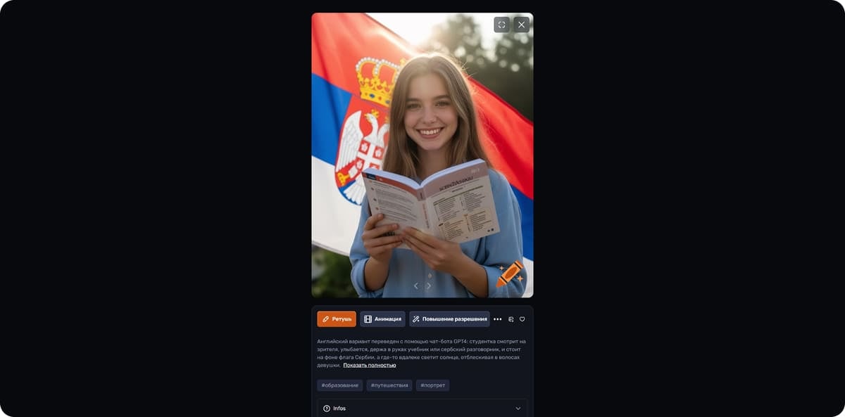 Генерация по промпту на английском в Craiyon