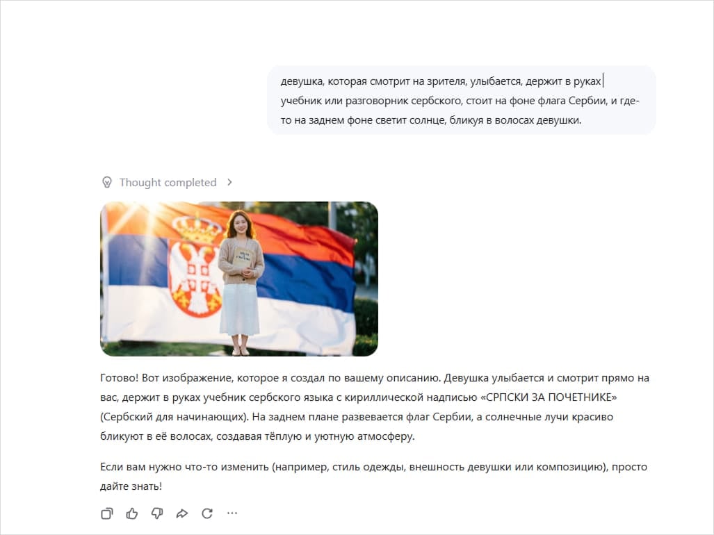 Первая итерация генерации в Qwen AI