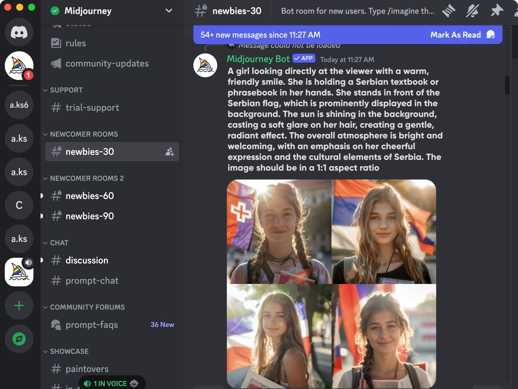 Варианты генераций от Миджорни по промпту