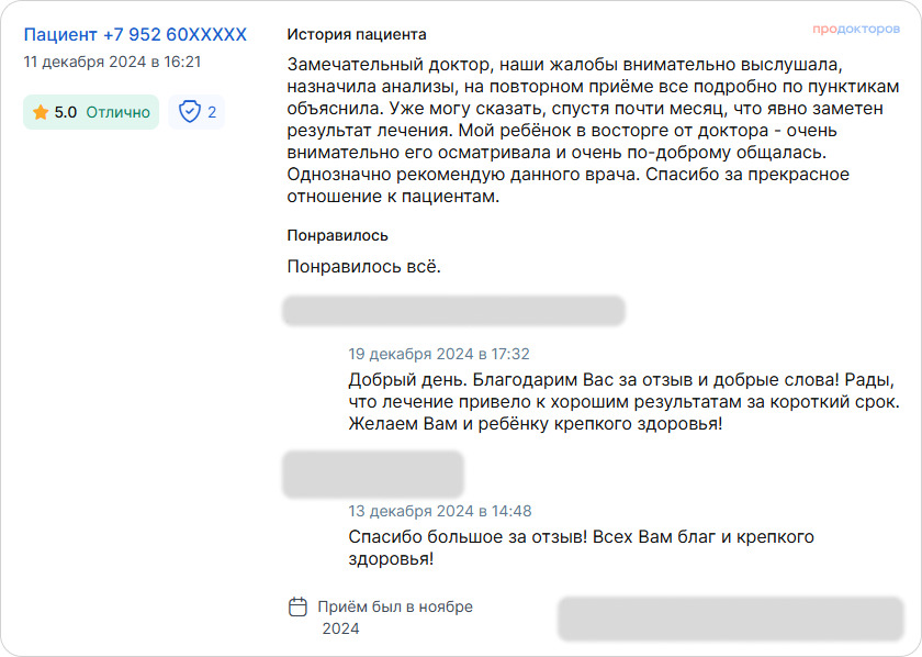 Отзыв на продокторов