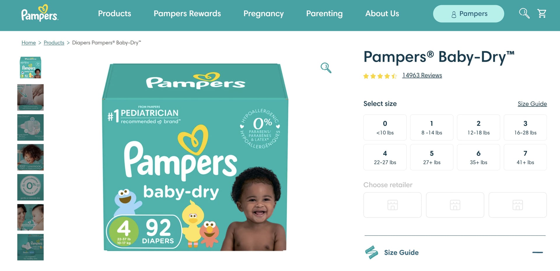 Позиционирование Памперс