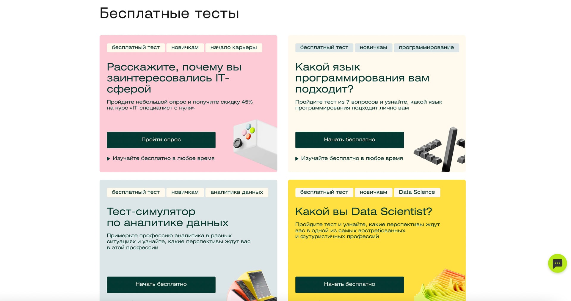 Разные продукты на одном сайте удобно расположить матрицей