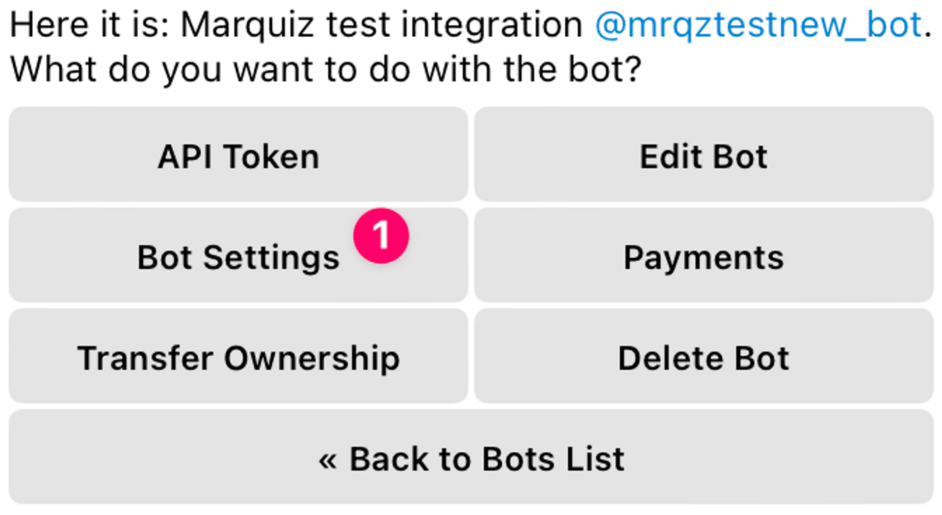 Открываем раздел Bot Settings