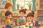 Страница частного детского сада с квизом для записи на экскурсию